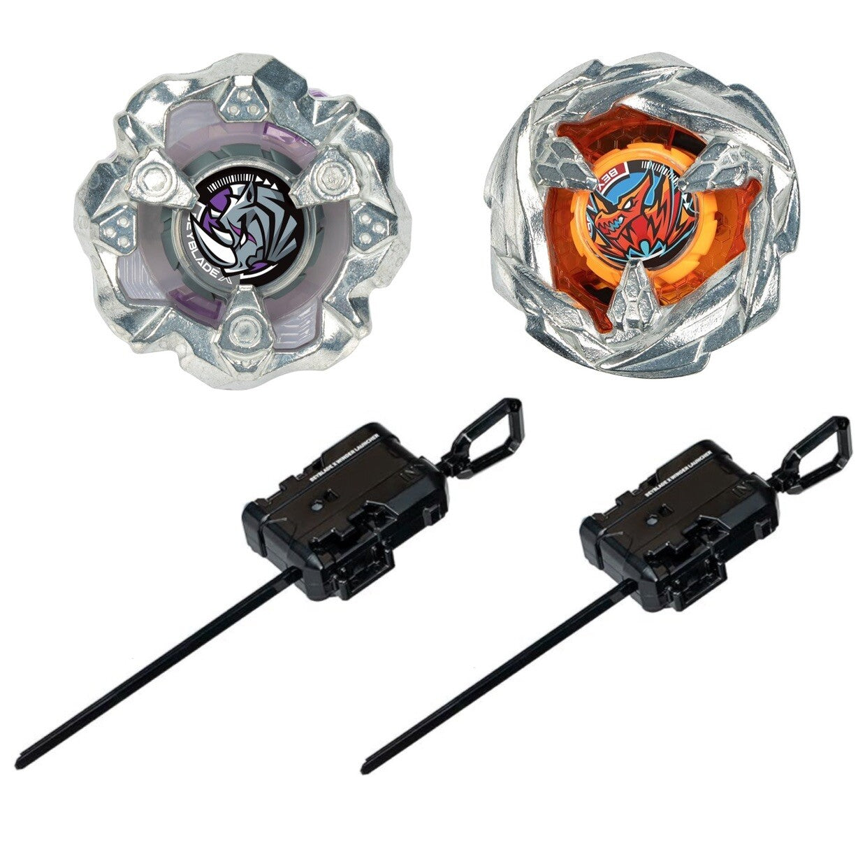 Beyblade X Battle Kampf Set - 2 Launcher - TALON PTERA 3-80B - HORN RHINO 3-80S