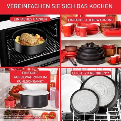 Tefal Ingenio Kochtopf Set 5-teilig Induktion 18/24cm Stielkasserolle mit Deckel