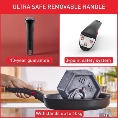 Tefal Ingenio Set 12-teilig Induktion Pfannen Töpfe Stapelbar Antihaft Griff