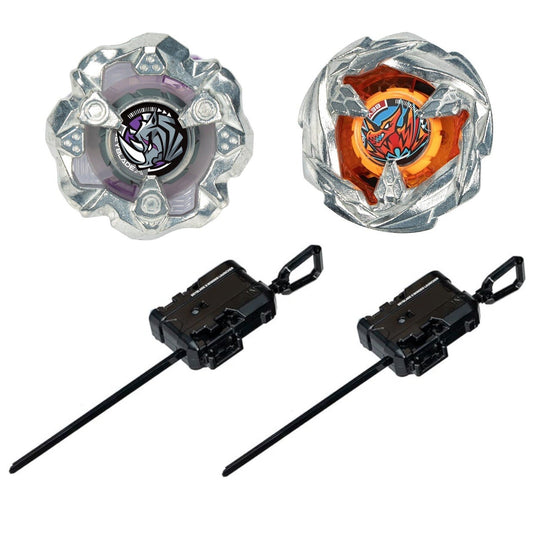 Beyblade X Battle Kampf Set - 2 Launcher - TALON PTERA 3-80B - HORN RHINO 3-80S