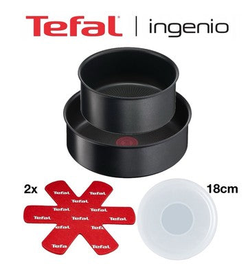 Tefal Ingenio Kochtopf Set 5-teilig Induktion 18/24cm Stielkasserolle mit Deckel