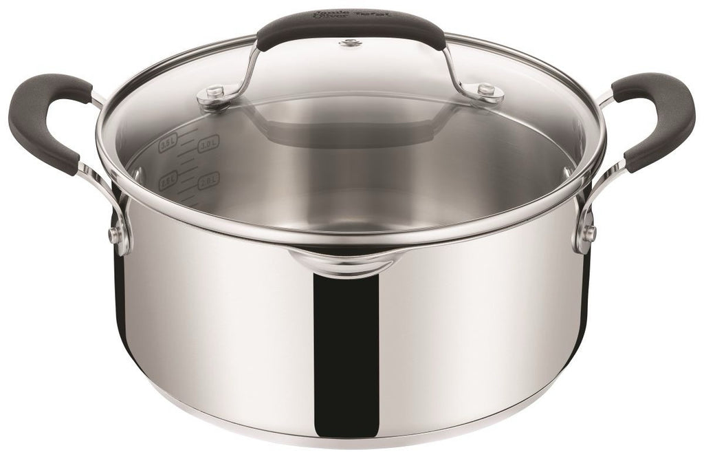 Topf Edelstahl Tefal Induktion Jamie Oliver Glasdeckel 4.9L