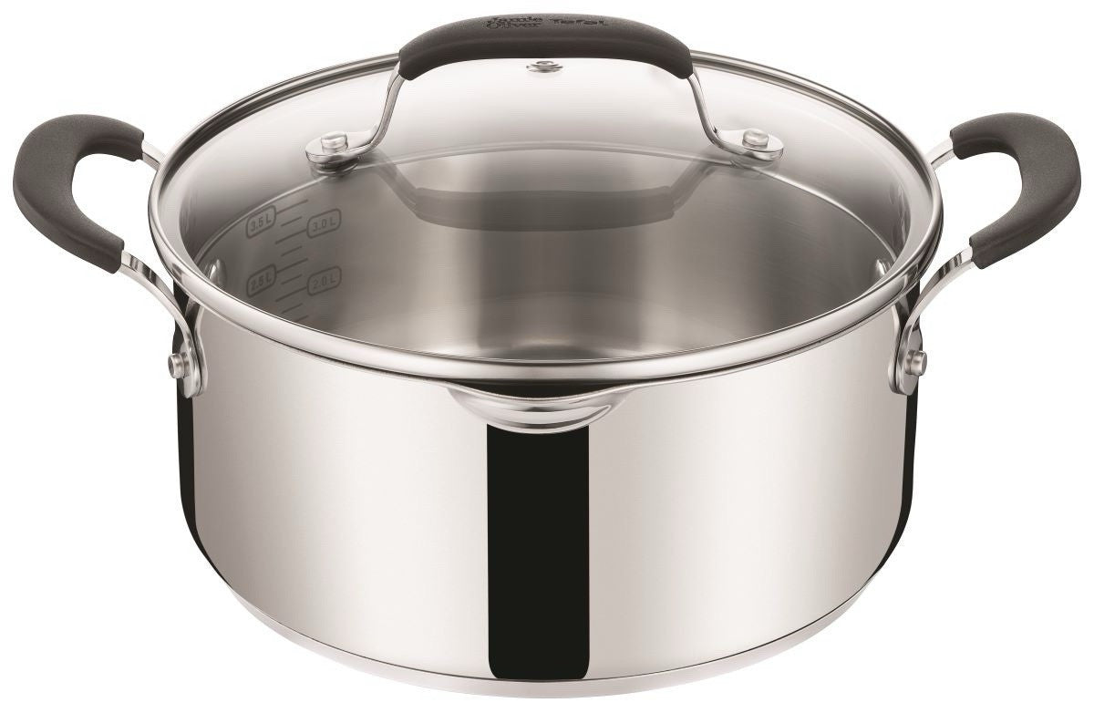 Topf Edelstahl Tefal Induktion Jamie Oliver Glasdeckel 4.9L