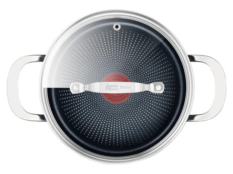 Kochtopf Tefal Induktion Jamie Oliver Glasdeckel 24cm Antihaft